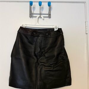 Black Authentic Leather Skirt